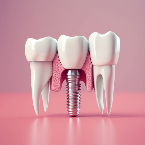 Close,Up,Of,Dental,Teeth,Implant.,3d,Rendering