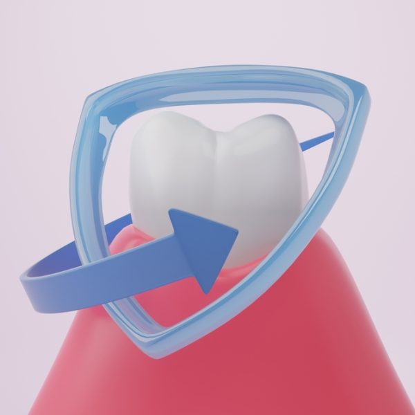 Healthy,Teeth,And,Gums,With,Shields,And,Arrow,On,Pink